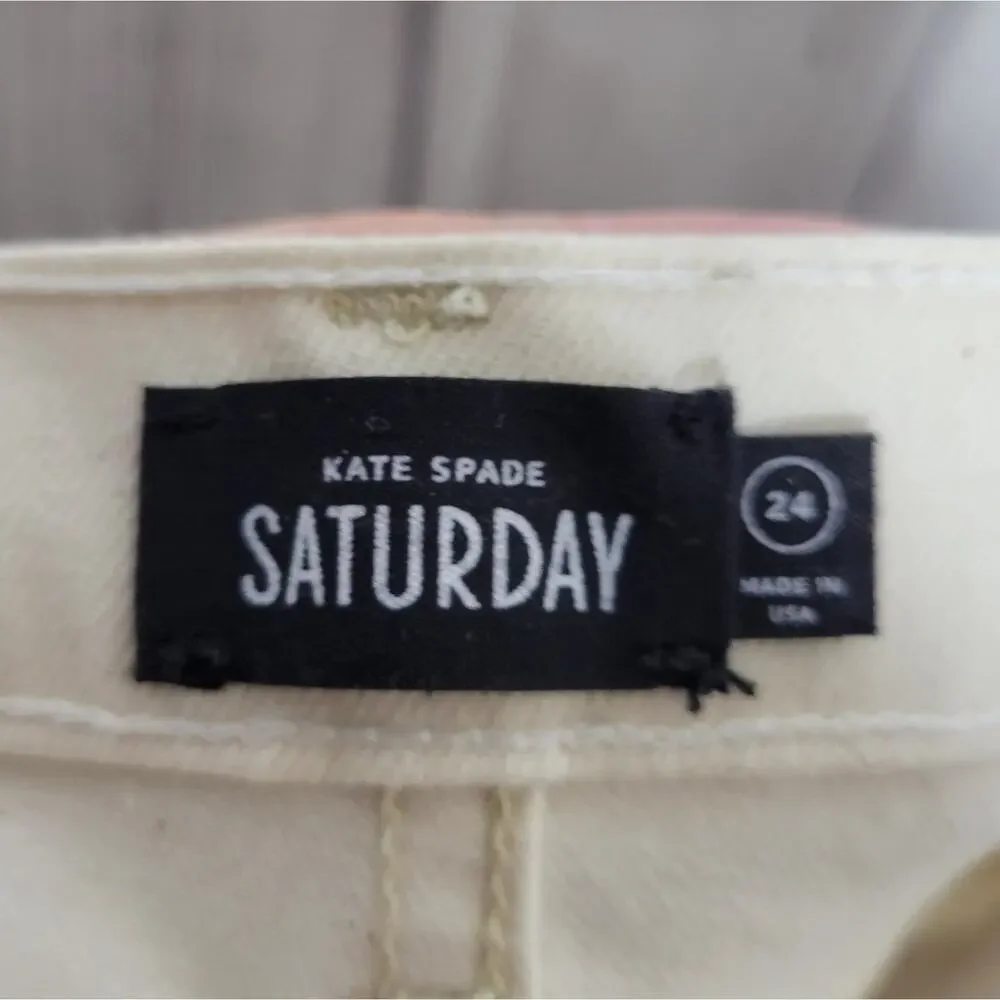Kate Spade Saturday White/Tan Two-tone Jeans, size 24 - Picture 5 of 6